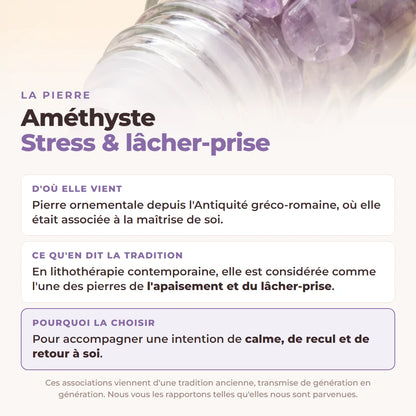 Amethyste, stress et lacher-prise : origine, ce qu'en dit la tradition, pourquoi la choisir